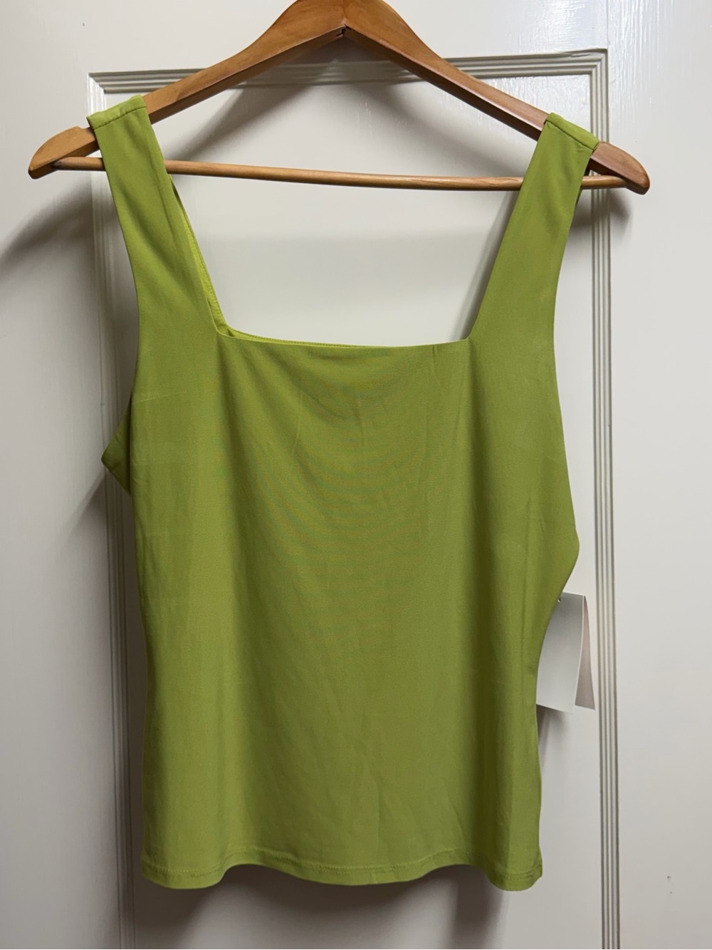 Meraki lime green square neck top